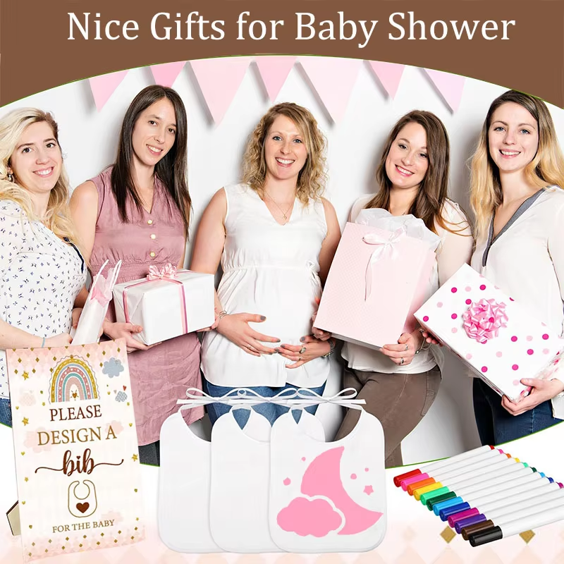 6-30Sets Baby Shower Games Bib - Party Games Gender Reveal のレビューと価格
