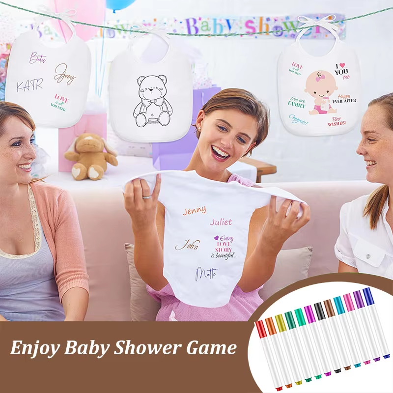 6-30Sets Baby Shower Games Bib - Party Games Gender Reveal のレビューと価格