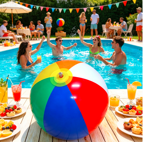 Colorful Inflatable Beach Ball - Party Games Summer のレビューと価格