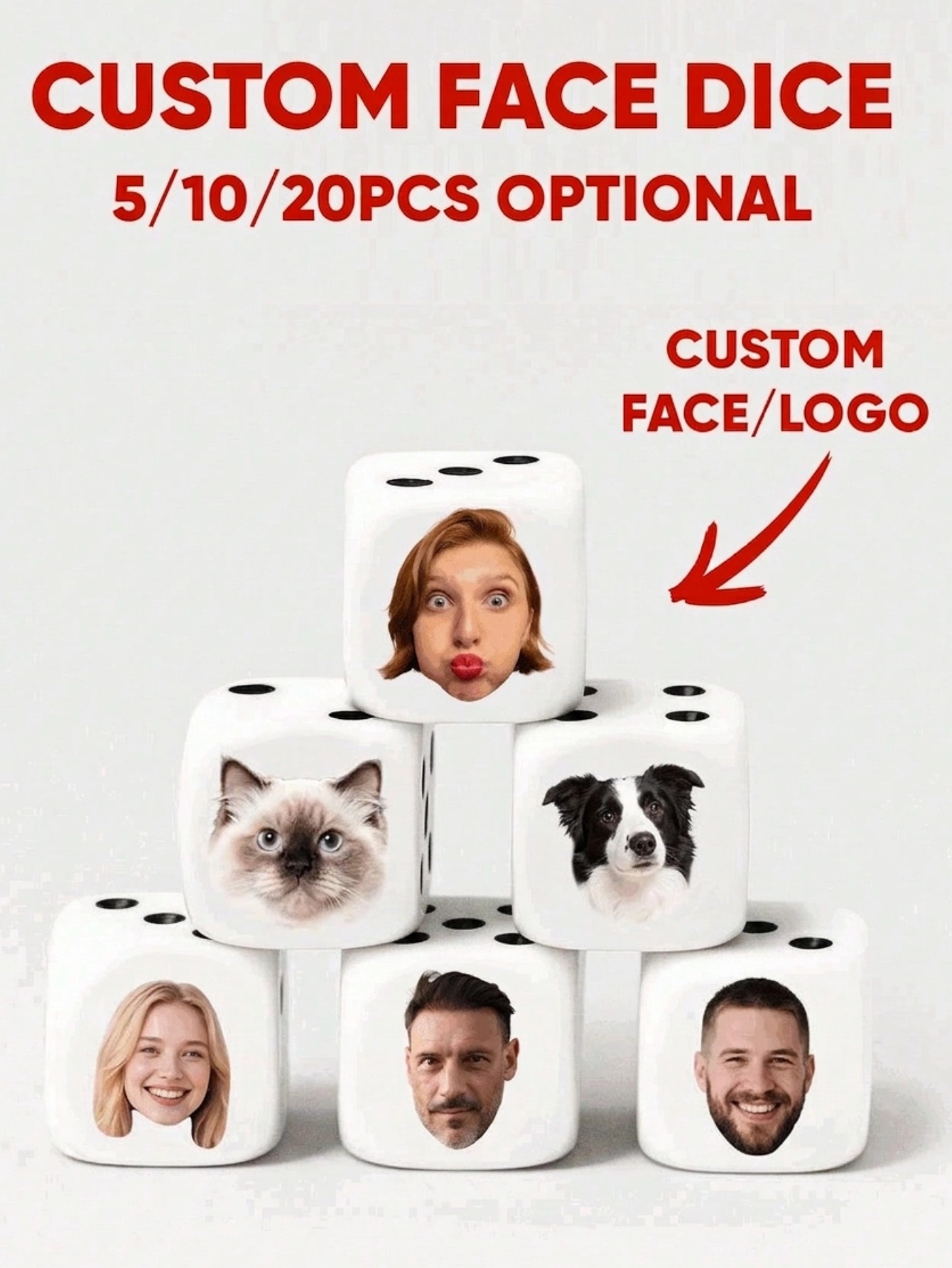 Custom Face Dice Personalized  - Party Games Gifts のレビューと価格
