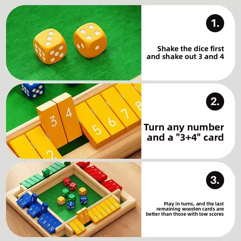 Box Game Wooden Dice Four-Side - Party Games For 7 People のレビューと価格