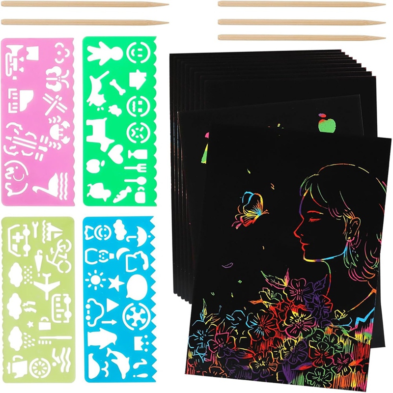 Scratch Paper Art Set, Black C - Party Games Gifts のレビューと価格