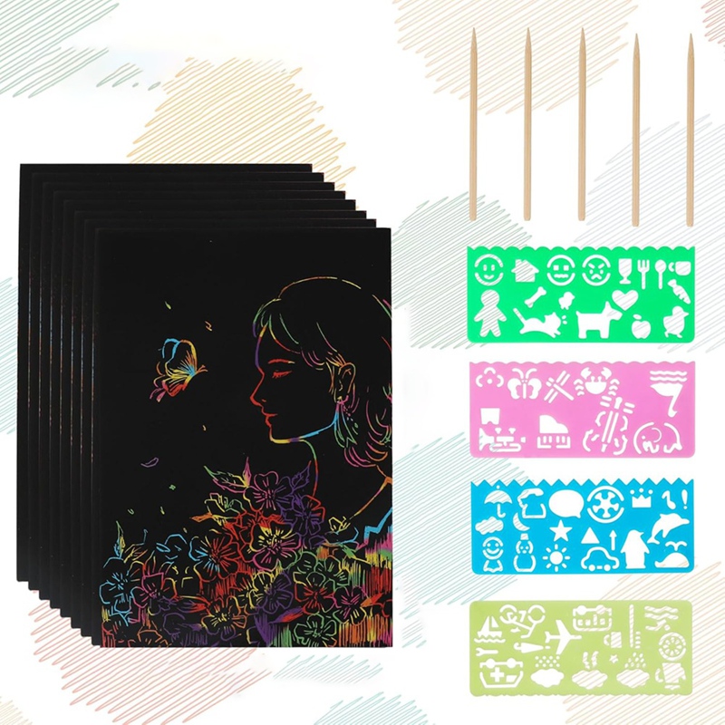 Scratch Paper Art Set, Black C - Party Games Gifts のレビューと価格