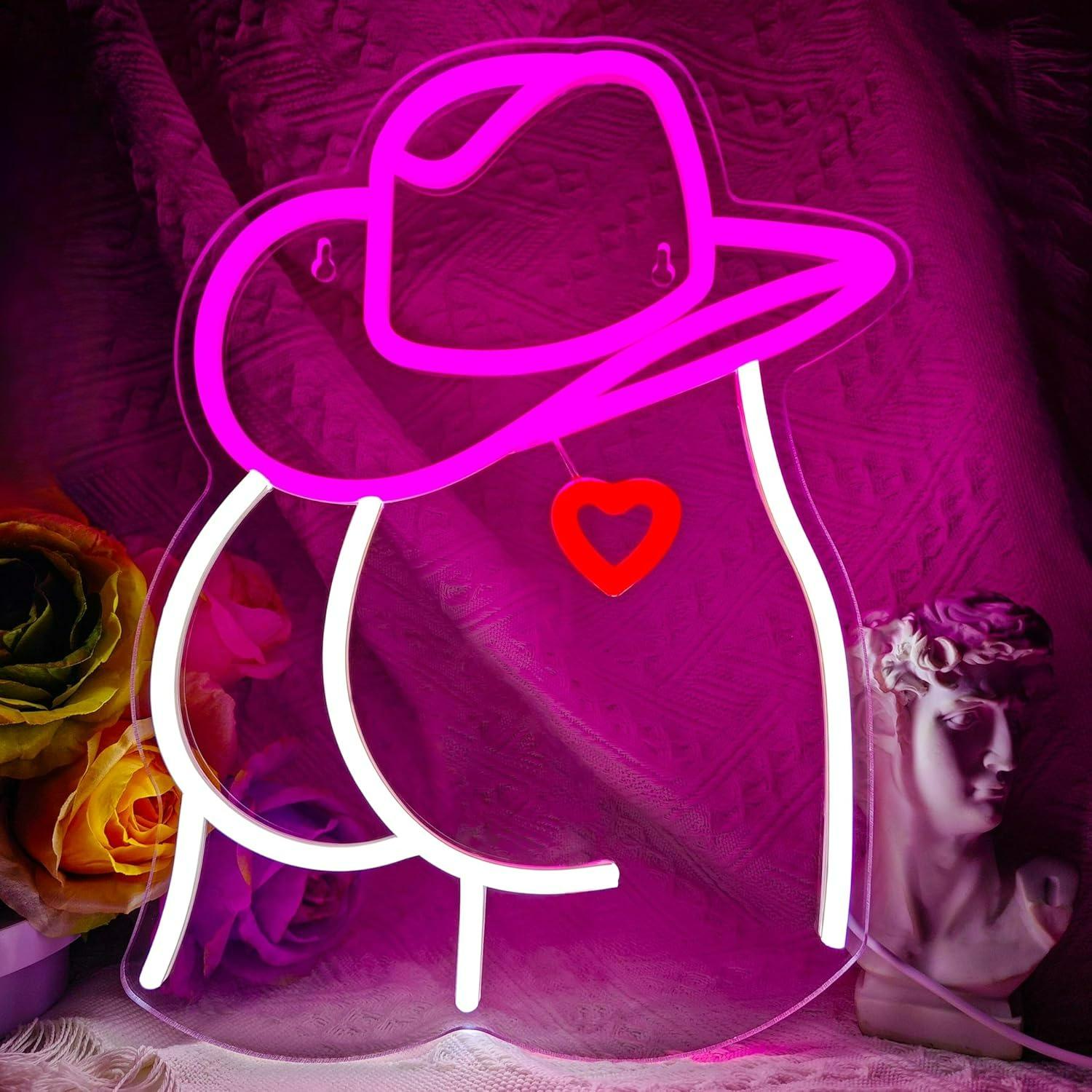 Cowgirl Neon Sign Dimmable LED - Party Games Gifts のレビューと価格