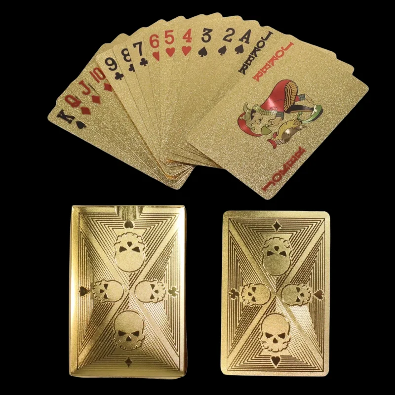 Gold Foil Skull Poker Cards Wa - Party Games Using Playing Cards のレビューと価格