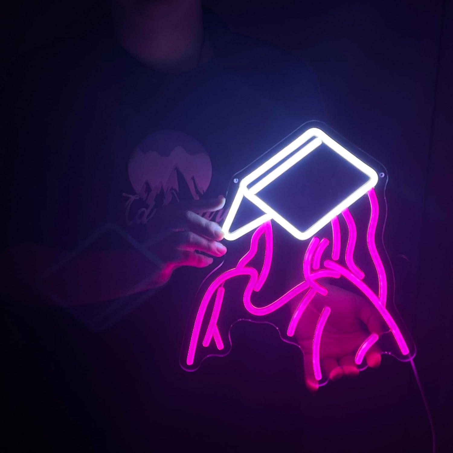 Reading Girl Neon Sign USB Dim - Party Games Gifts のレビューと価格