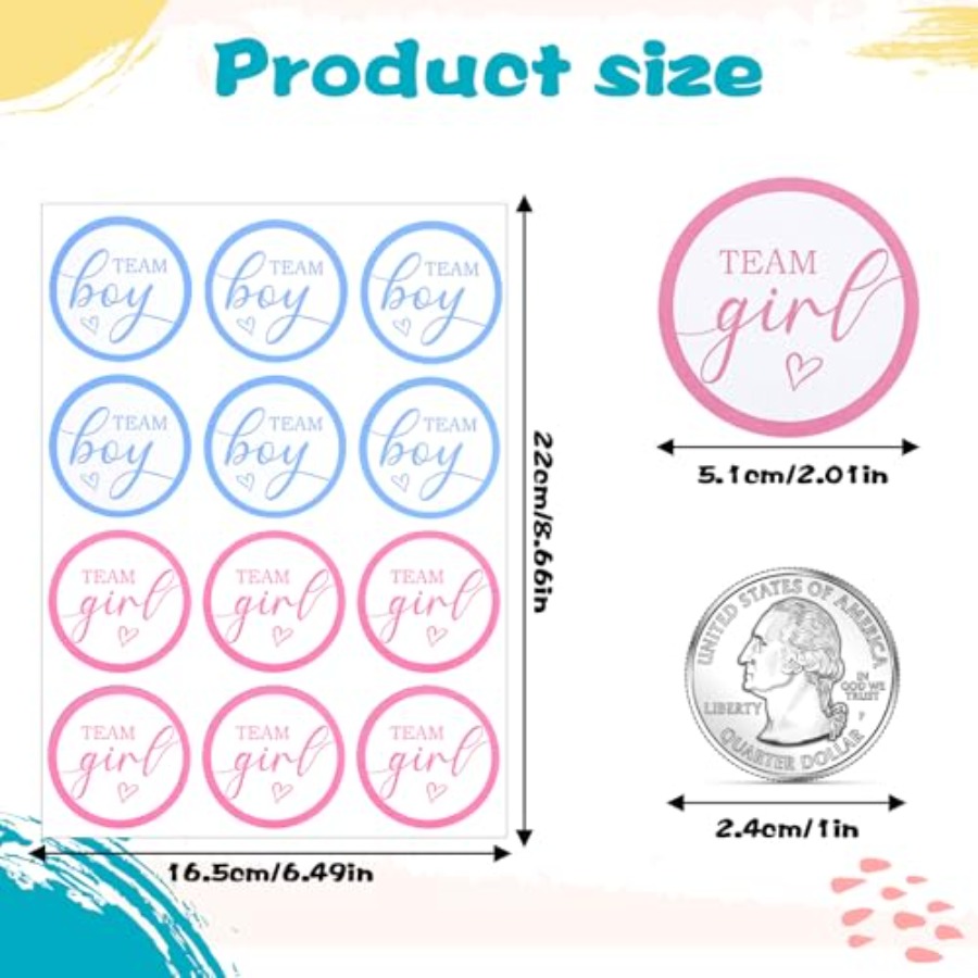 120 Pcs Gender Reveal Stickers - Party Games Gender Reveal のレビューと価格