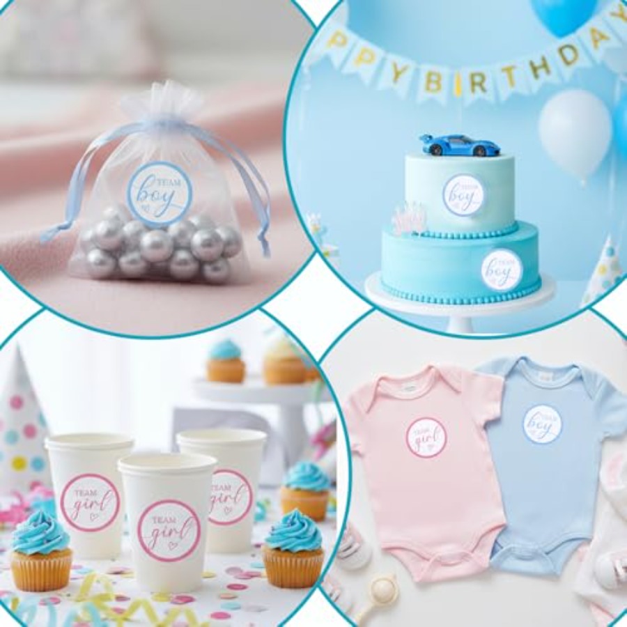 120 Pcs Gender Reveal Stickers - Party Games Gender Reveal のレビューと価格