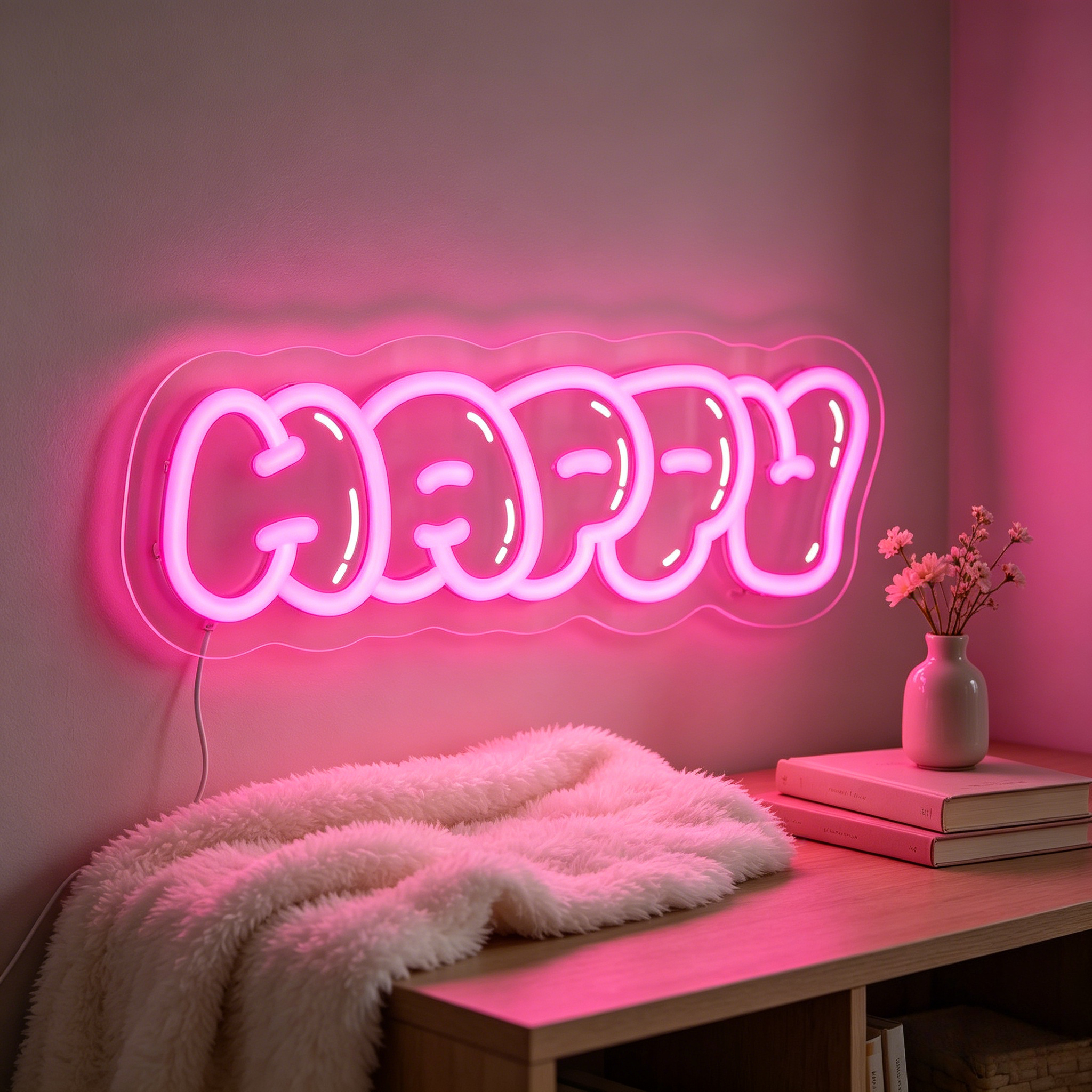 Happy Neon Sign LED Wall Art L - Party Games Night のレビューと価格