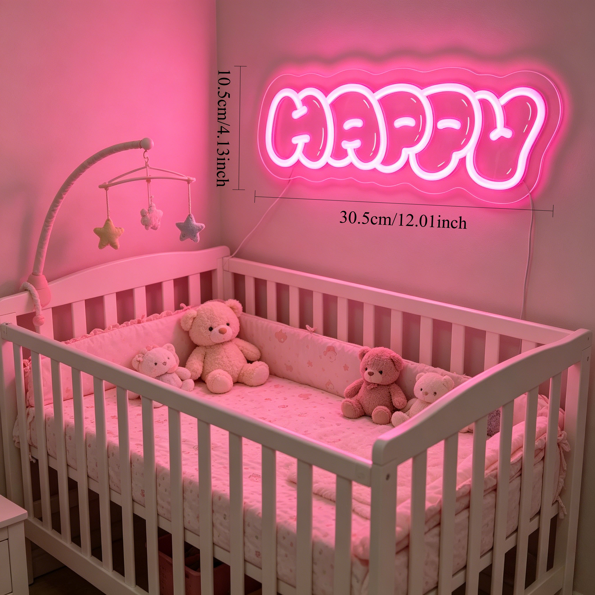 Happy Neon Sign LED Wall Art L - Party Games Night のレビューと価格