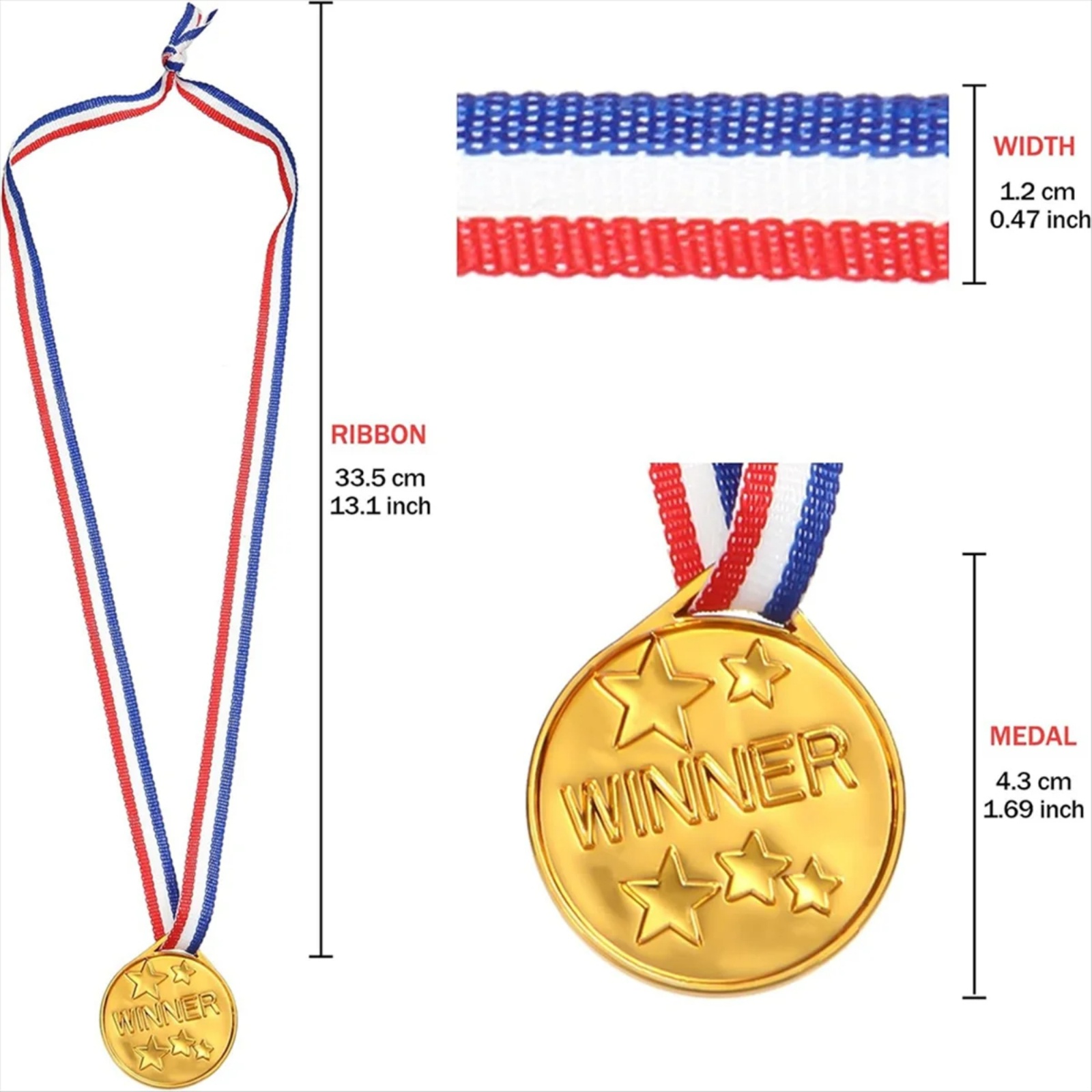30Pcs Plastic Gold Winners Med - Party Games Easter のレビューと価格