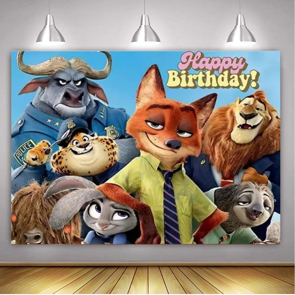 Photography Backdrop Zootopia  - Zootopia Party Games のレビューと価格